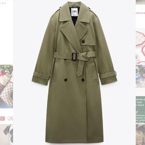 Zara Women's Khaki Trench Coat XS